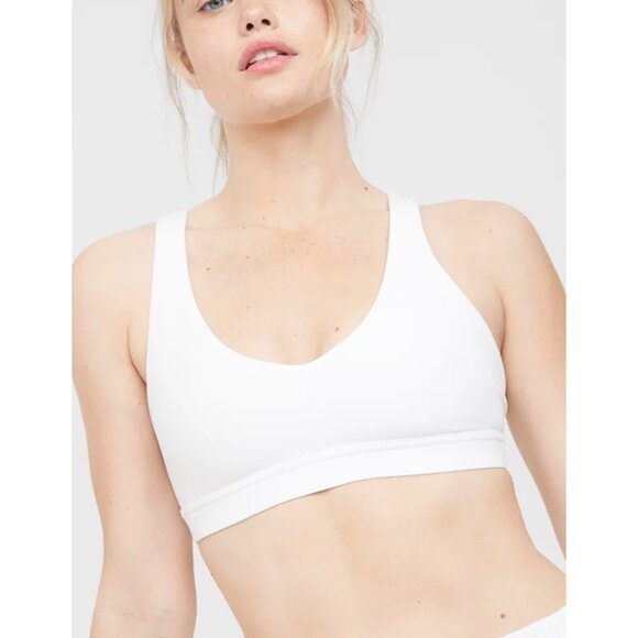 aerie Other - OFFLINE by AERIE Solid White Real Me Open Back Women's Sports Bra Size Large